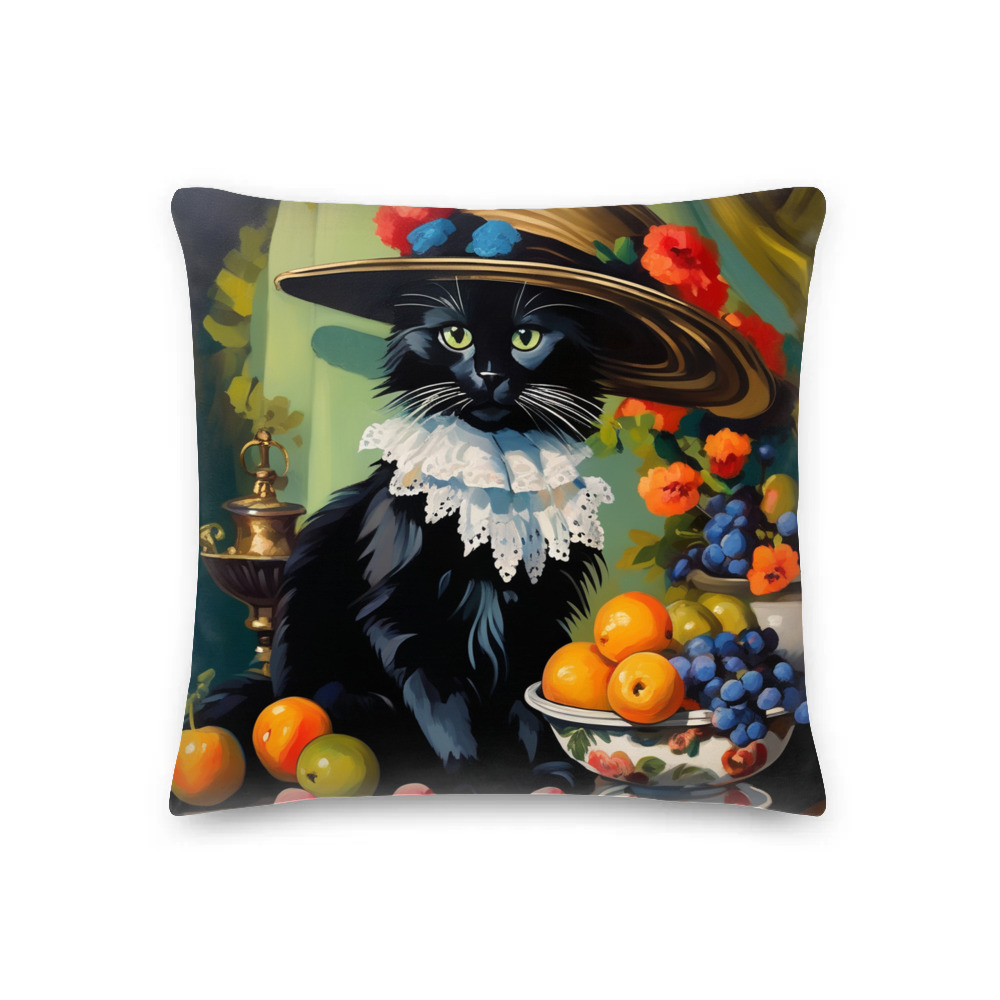 PugMug Custom Black Ragdoll Cat Premium Pillow