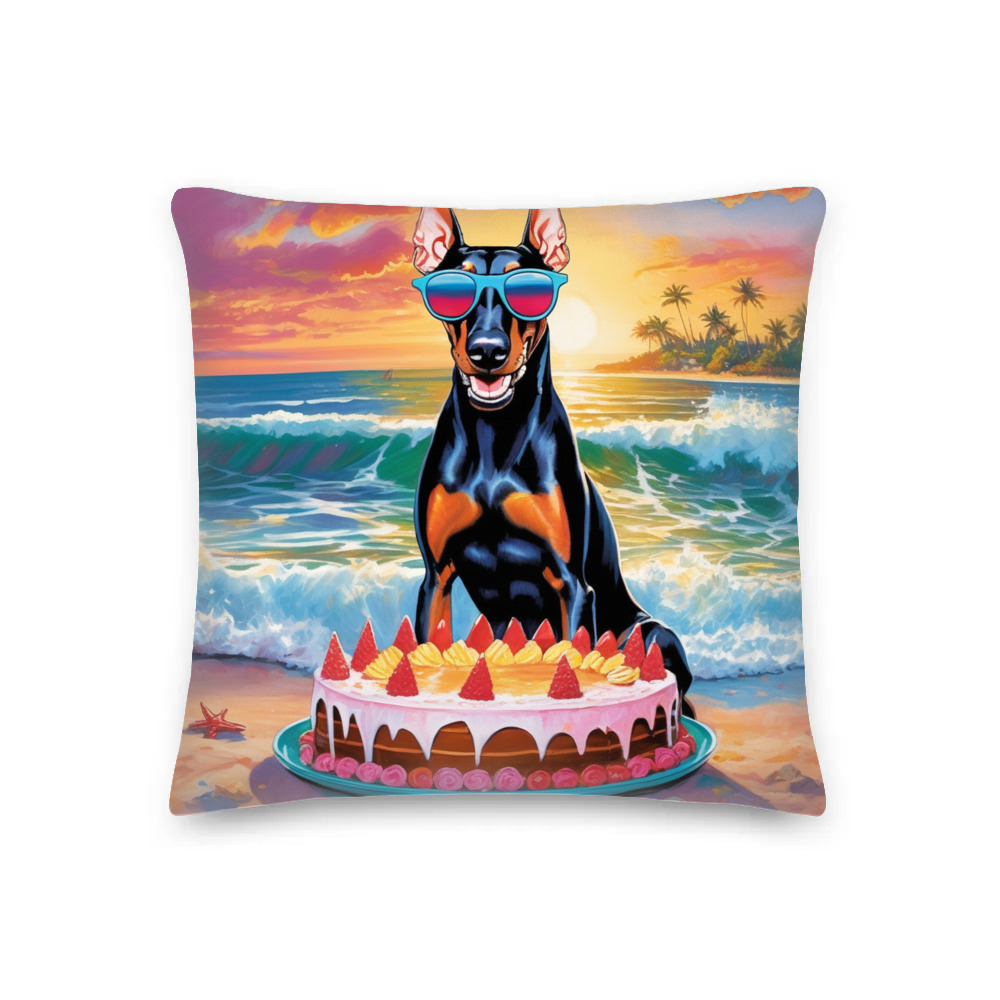 PugMug Custom Doberman Pinscher Premium Pillow
