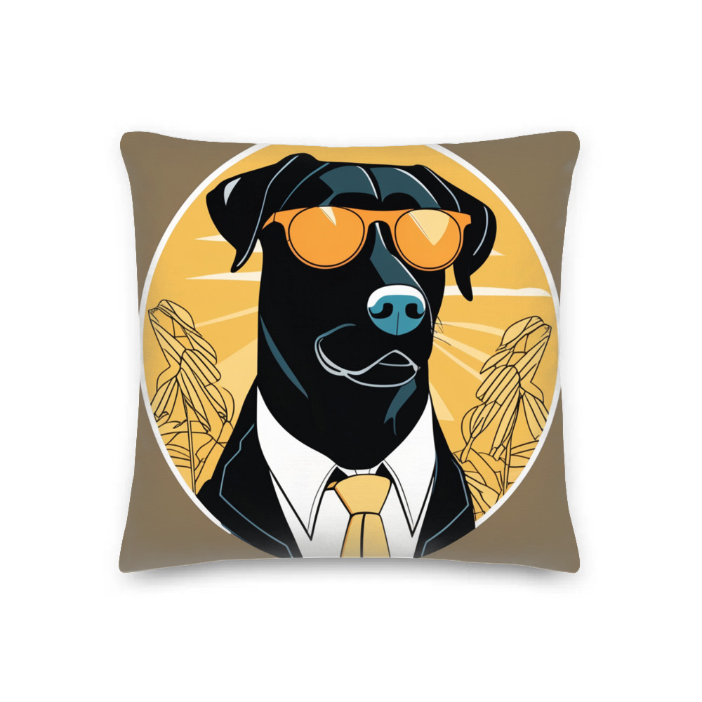 PugMug Custom Black Labrador Retriever Premium Pillow