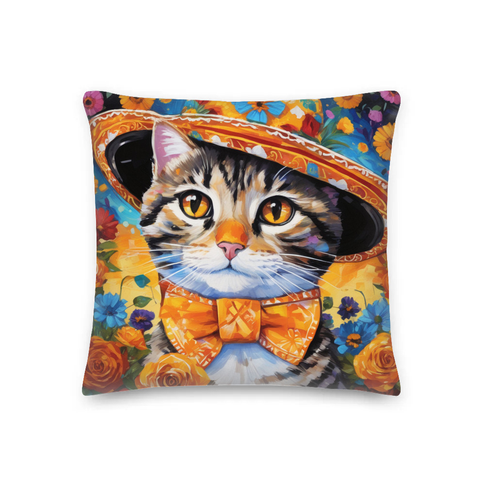 PugMug Custom Tabby Scottish Fold Cat Premium Pillow