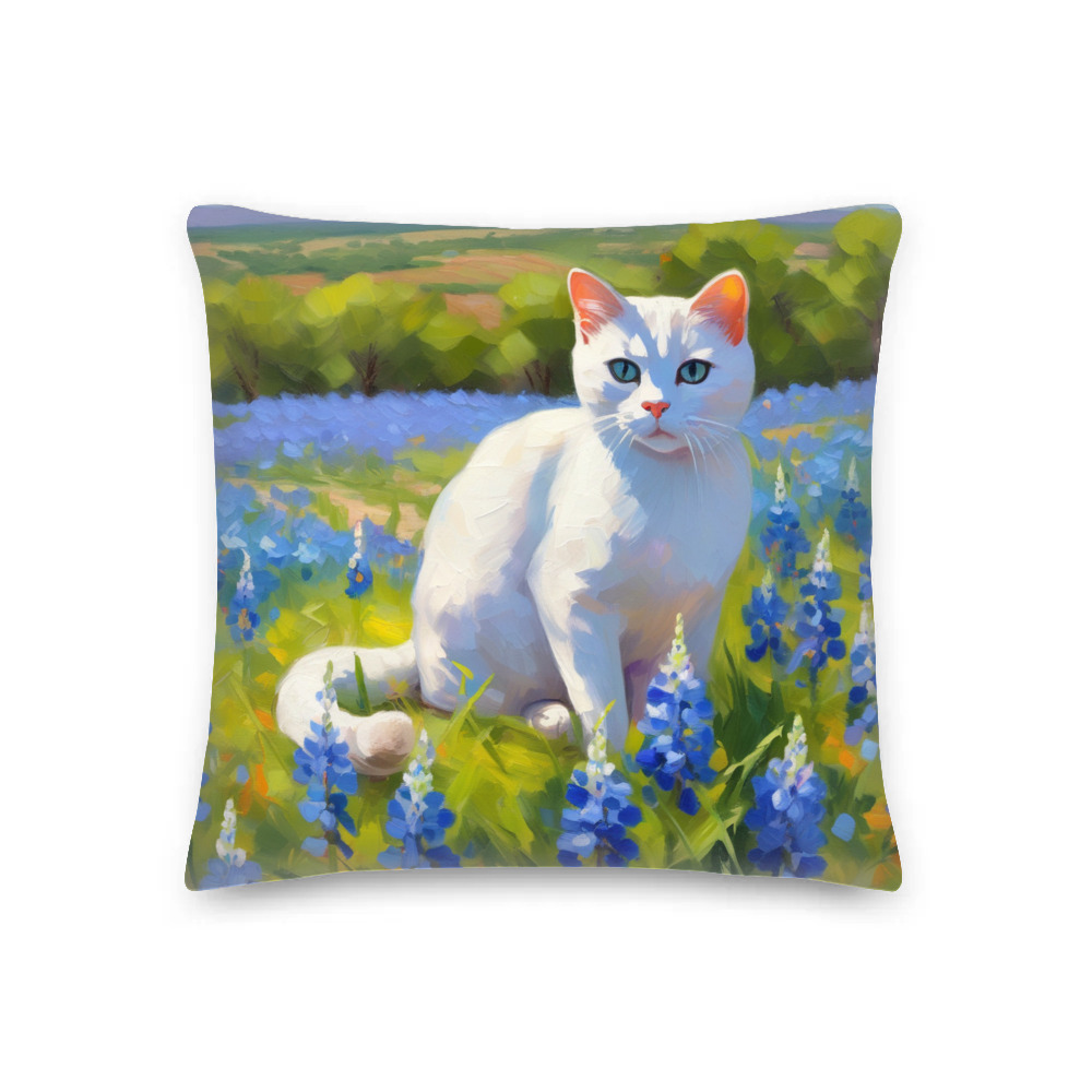 PugMug Custom White American Shorthair Cat Premium Pillow