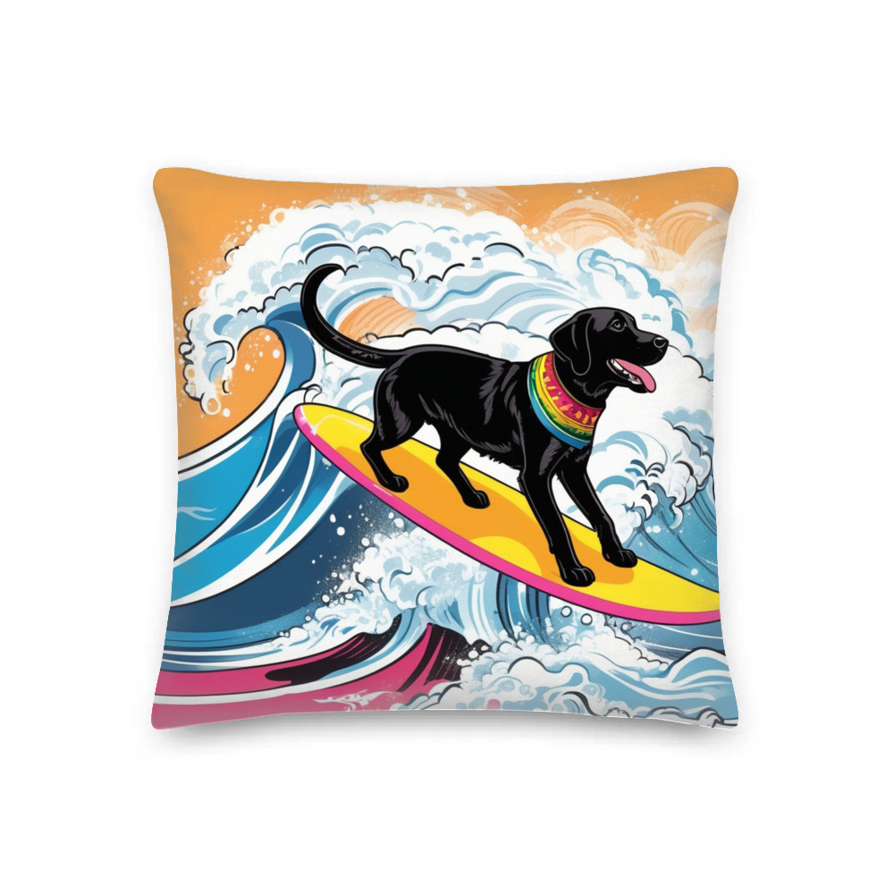PugMug Custom Black Labrador Retriever Premium Pillow