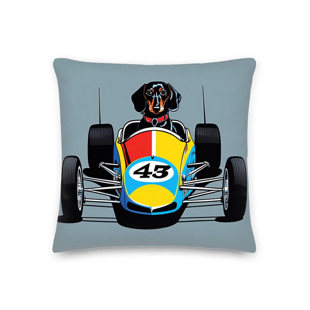 PugMug Custom Black Dachshund Premium Pillow