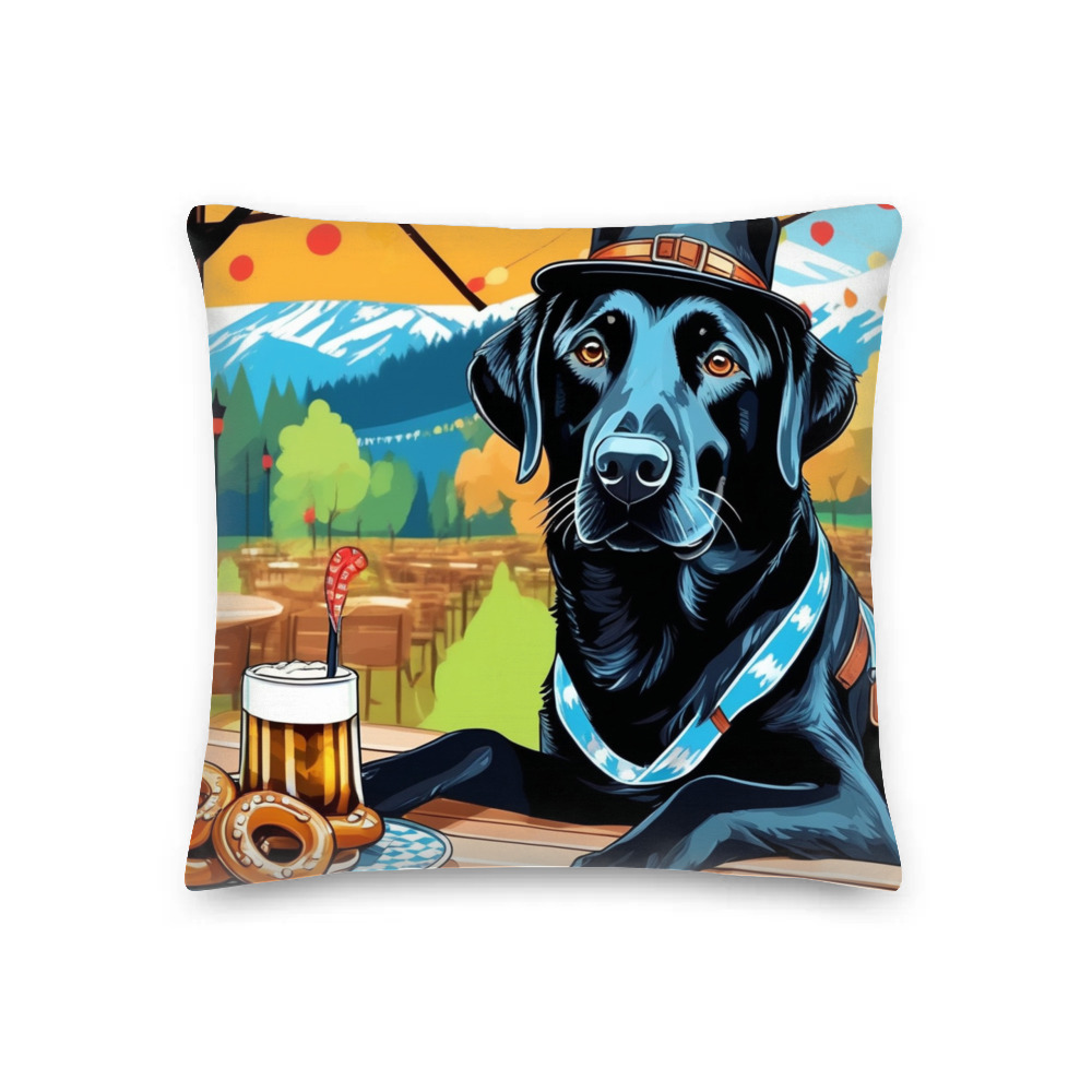 PugMug Custom Black Labrador Retriever Premium Pillow