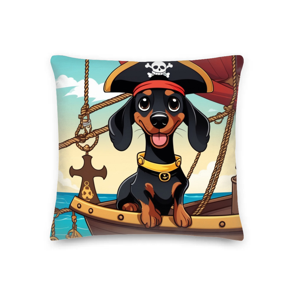 PugMug Custom Black Dachshund Premium Pillow