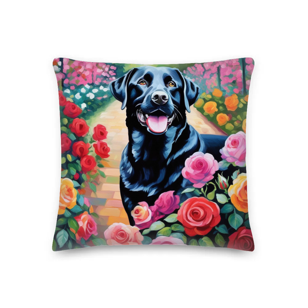 PugMug Custom Black Labrador Retriever Premium Pillow