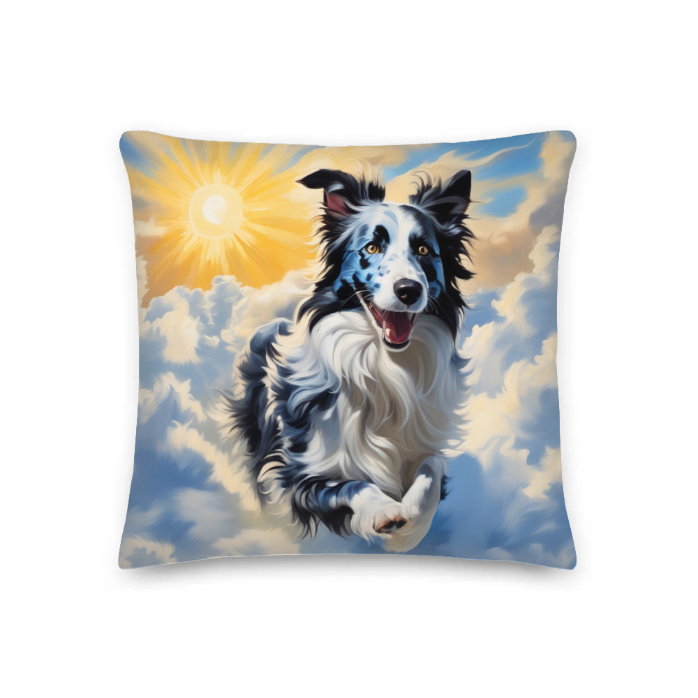 PugMug Custom Blue Merle Border Collie Premium Pillow