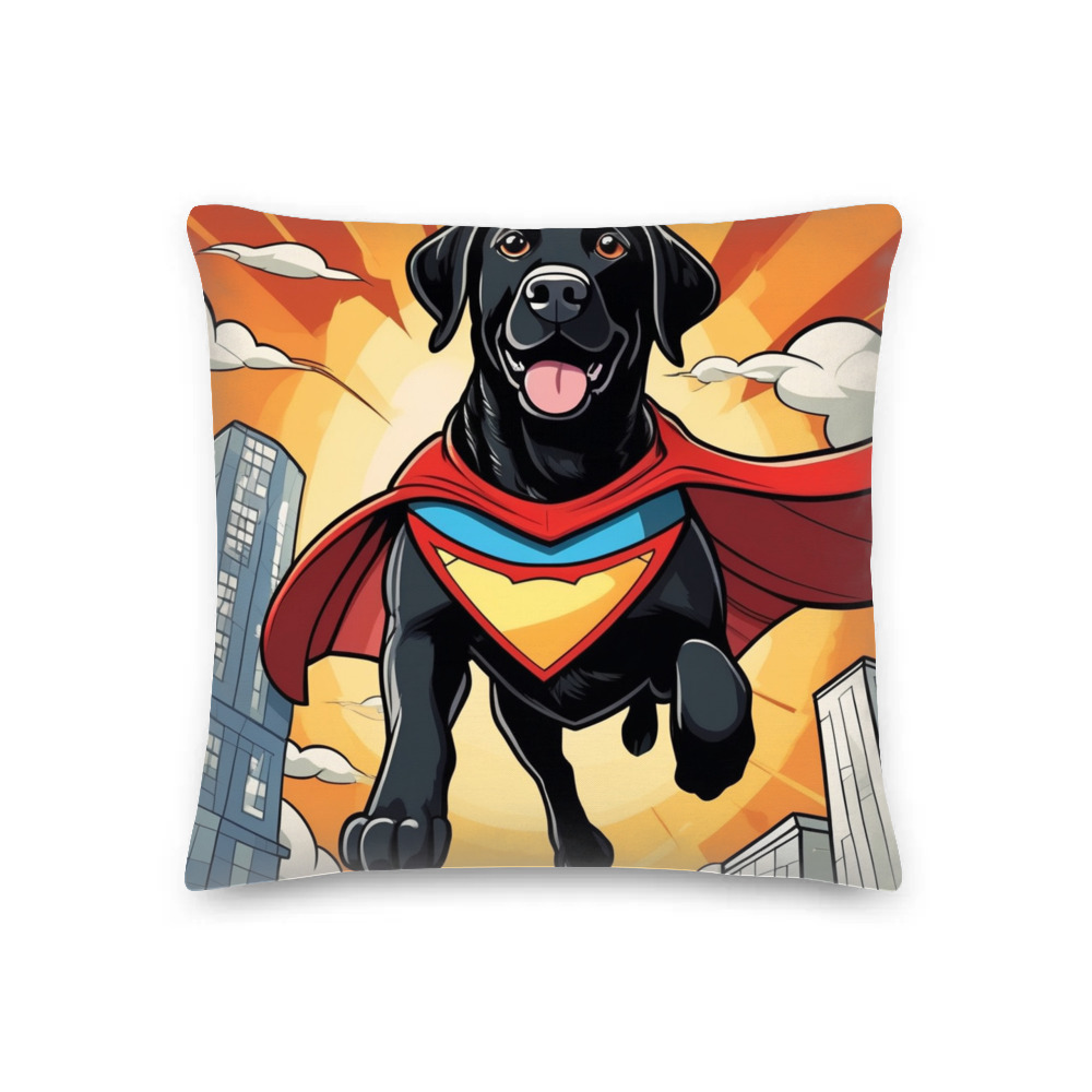 PugMug Custom Black Labrador Retriever Premium Pillow