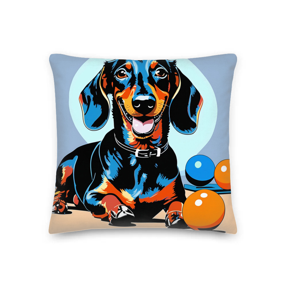 PugMug Custom Black Dachshund Premium Pillow
