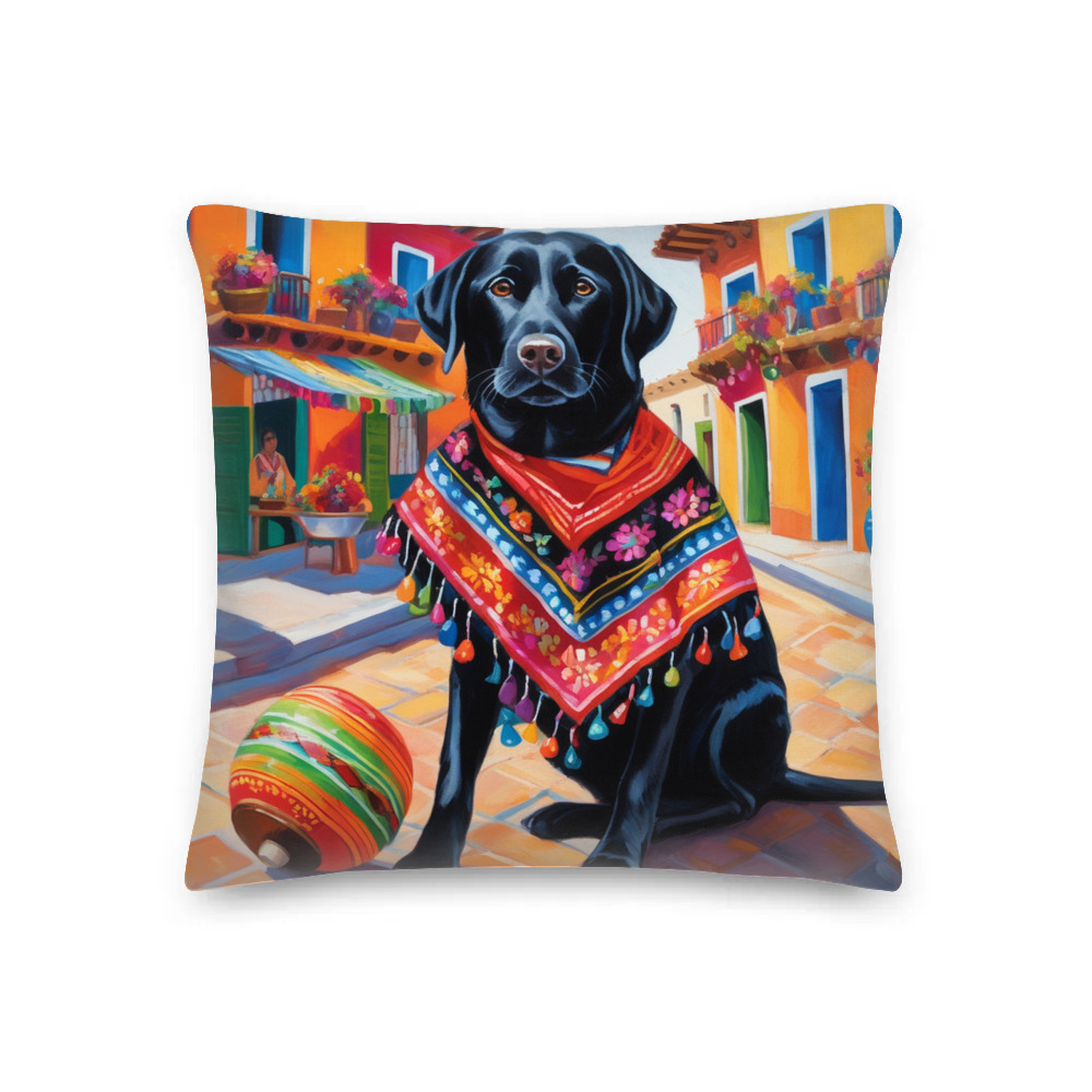 PugMug Custom Black Labrador Retriever Premium Pillow