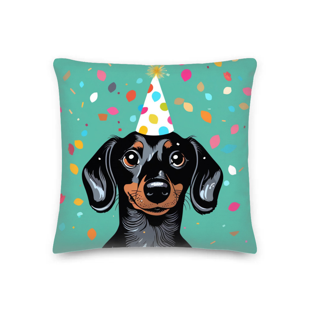PugMug Custom Black Dachshund Premium Pillow