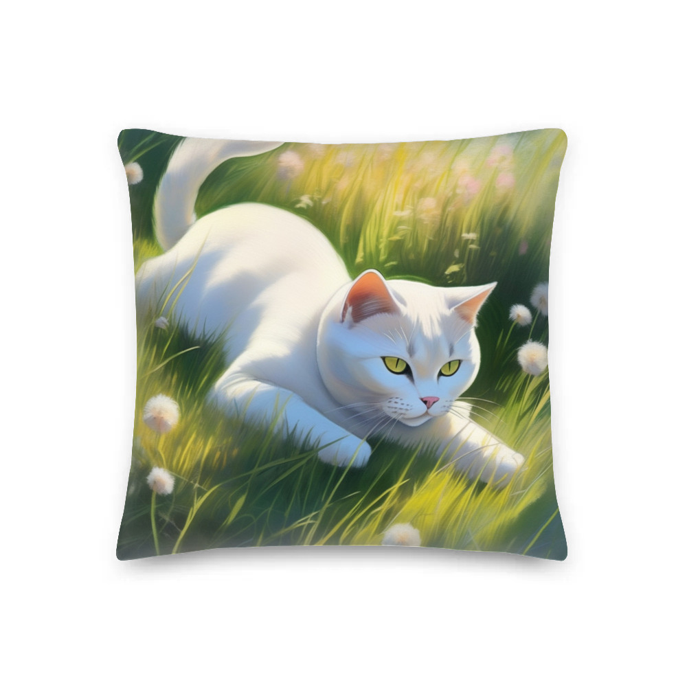 PugMug Custom White British Shorthair Cat Premium Pillow