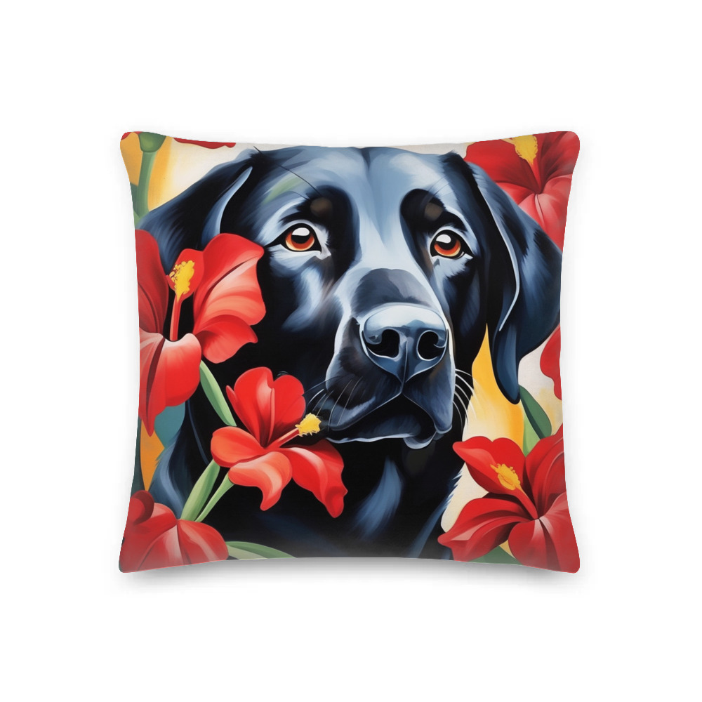 PugMug Custom Black Labrador Retriever Premium Pillow