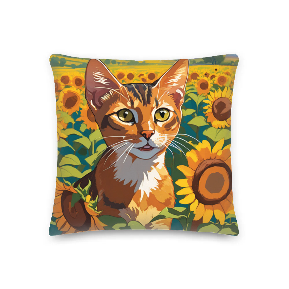 PugMug Custom Tabby Abyssinian Cat Premium Pillow