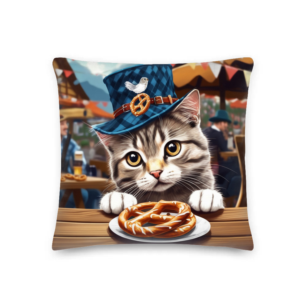 PugMug Custom Tabby Scottish Fold Cat Premium Pillow