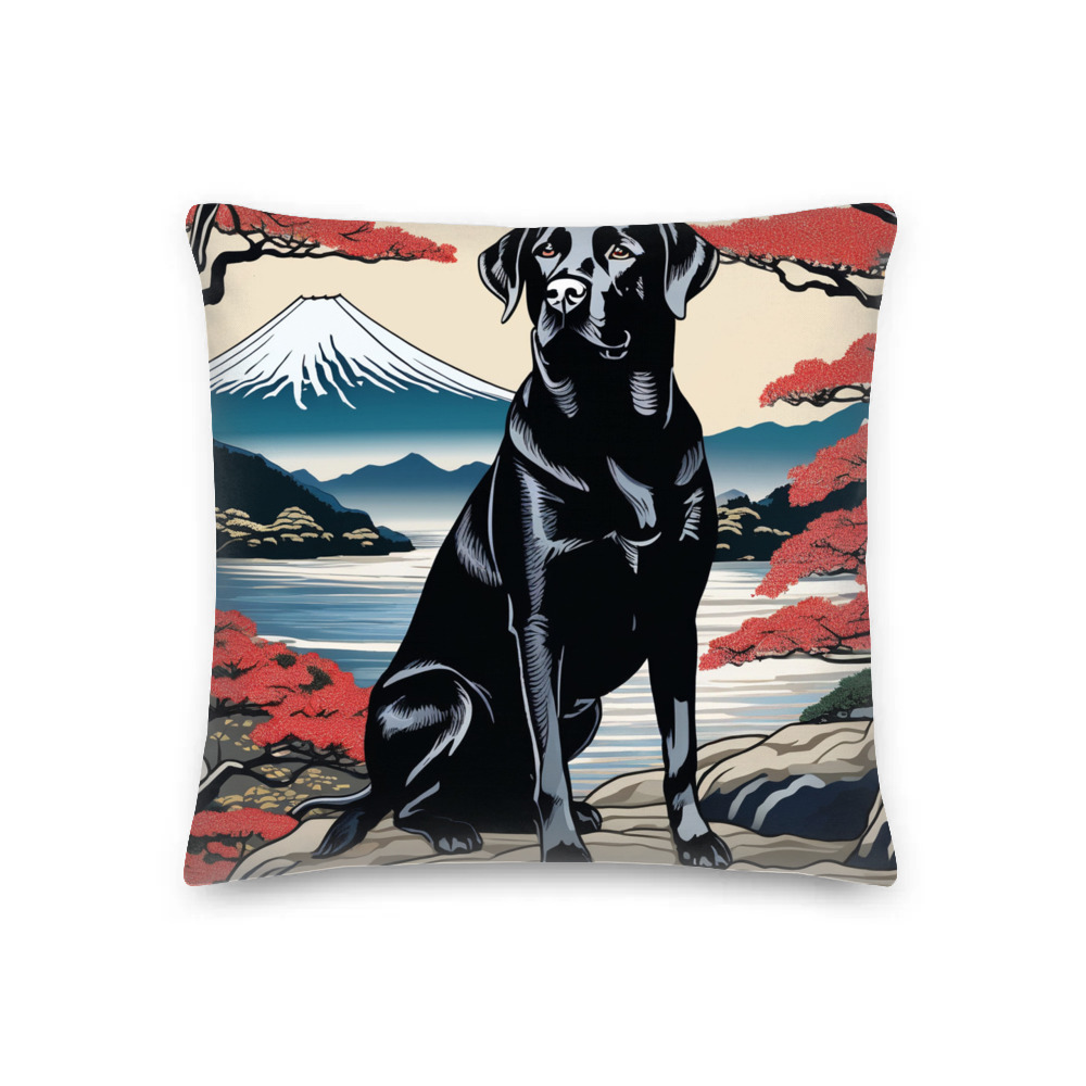 PugMug Custom Black Labrador Retriever Premium Pillow
