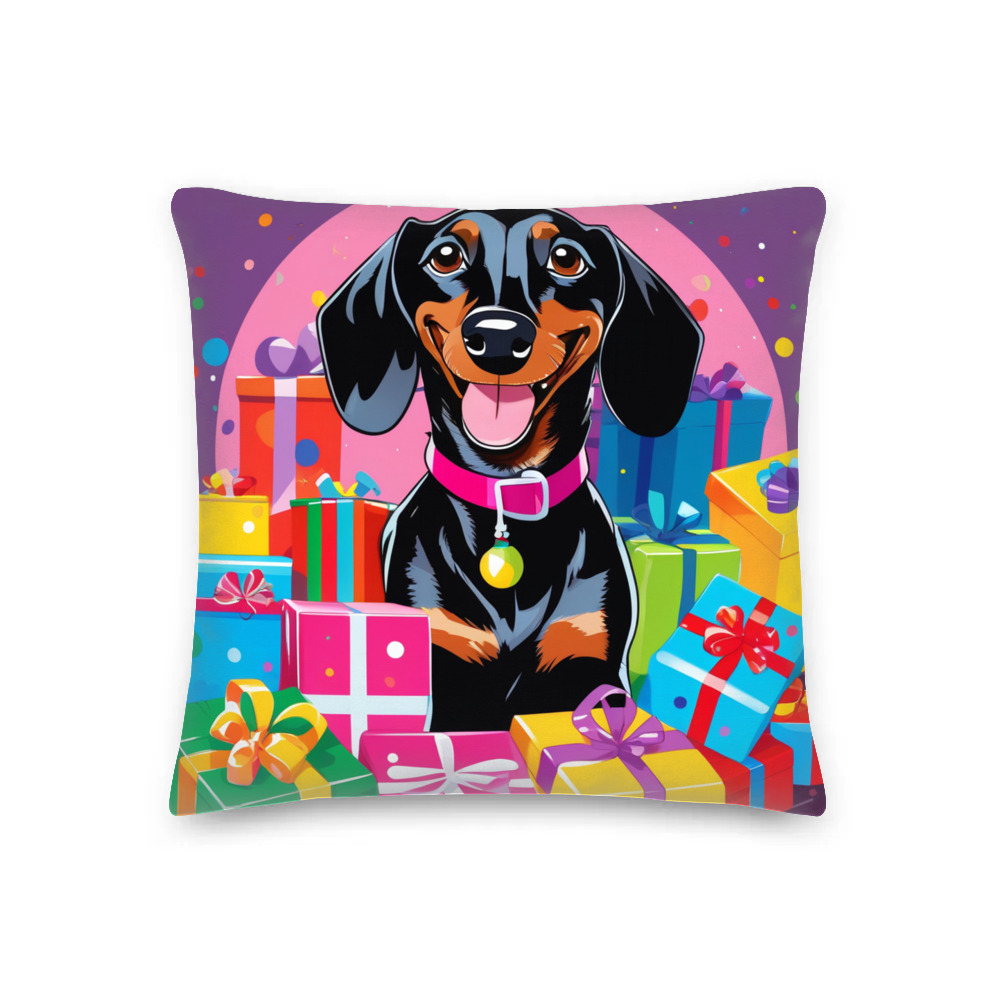 PugMug Custom Black Dachshund Premium Pillow