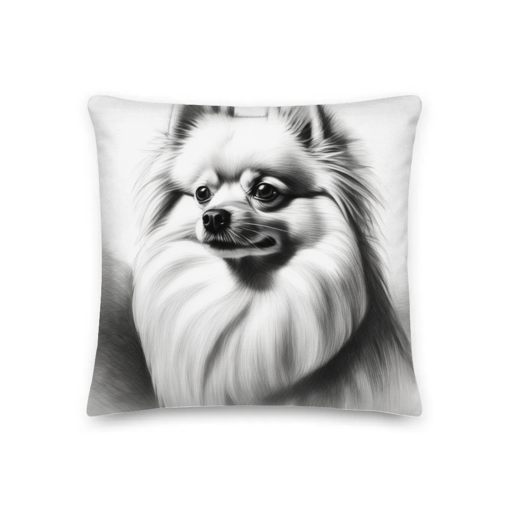 PugMug Custom White Pomeranian Premium Pillow