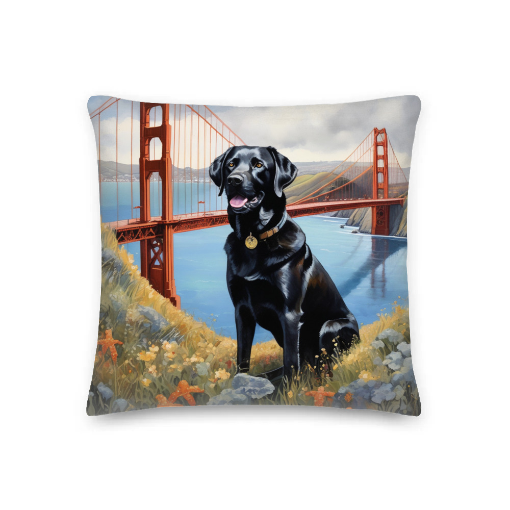 PugMug Custom Black Labrador Retriever Premium Pillow