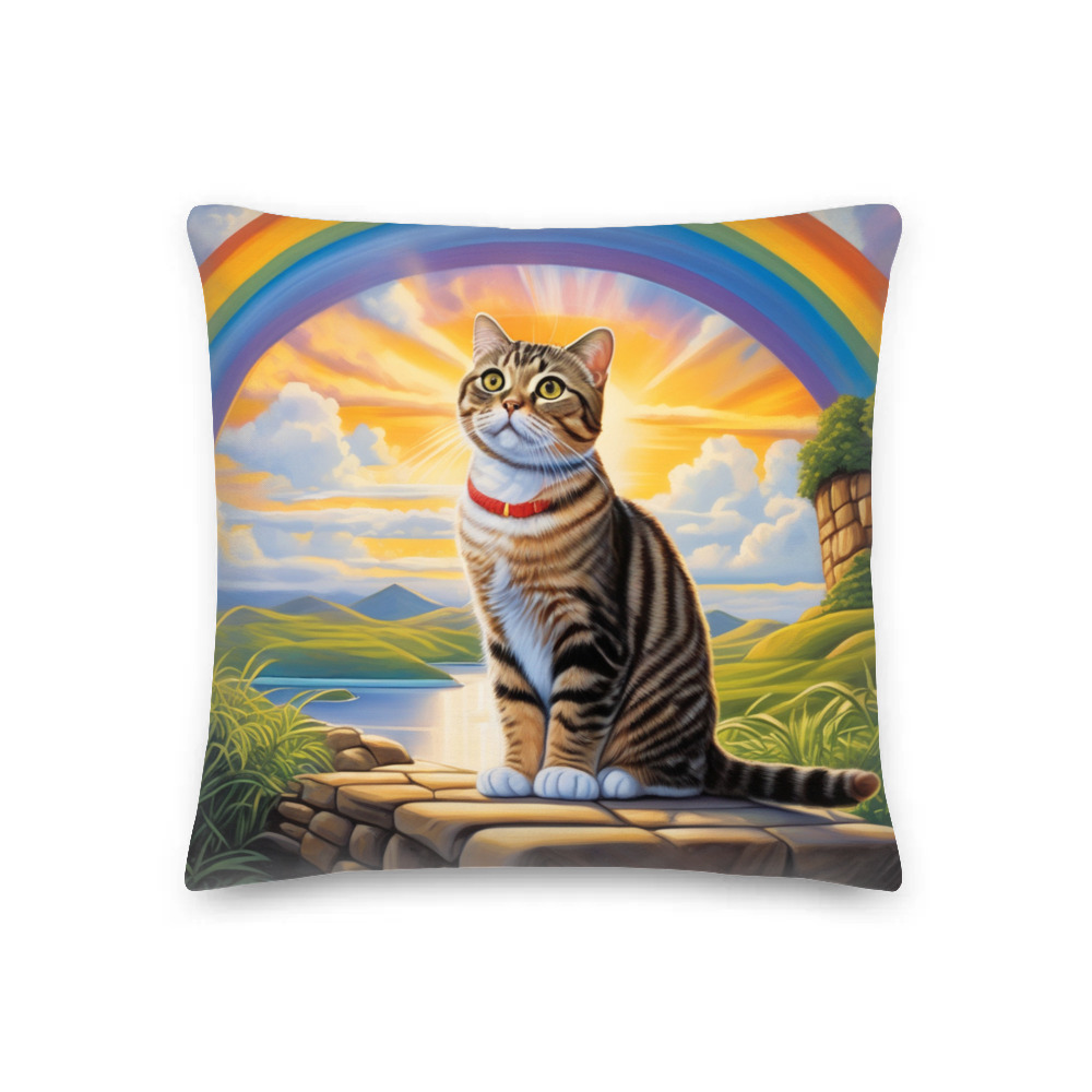 PugMug Custom Tabby Scottish Fold Cat Premium Pillow
