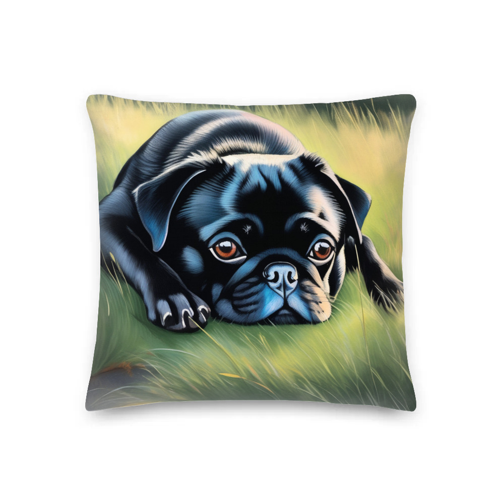 PugMug Custom Black Pug Premium Pillow