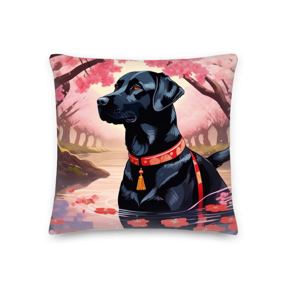 PugMug Custom Black Labrador Retriever Premium Pillow