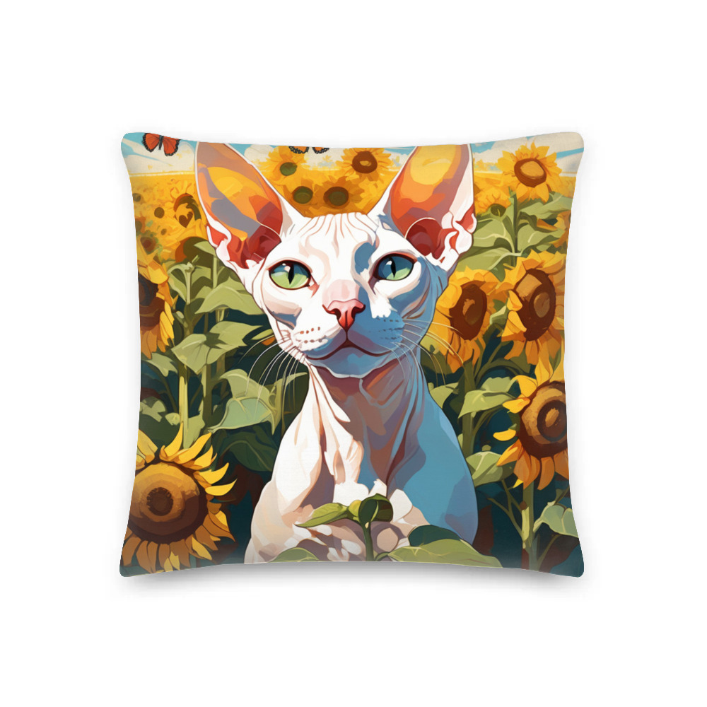 PugMug Custom White Sphynx Cat Premium Pillow