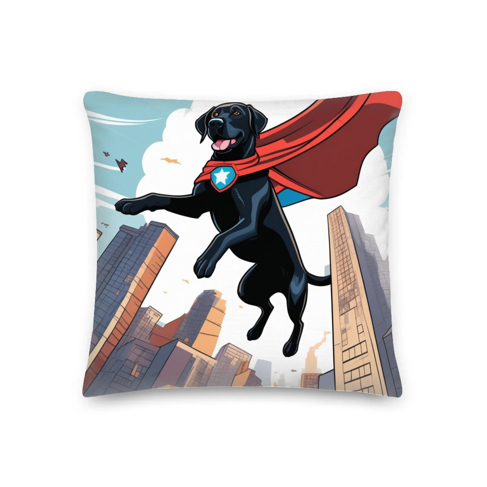 PugMug Custom Black Labrador Retriever Premium Pillow