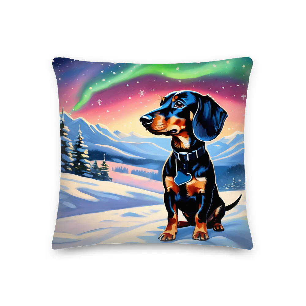 PugMug Custom Black Dachshund Premium Pillow
