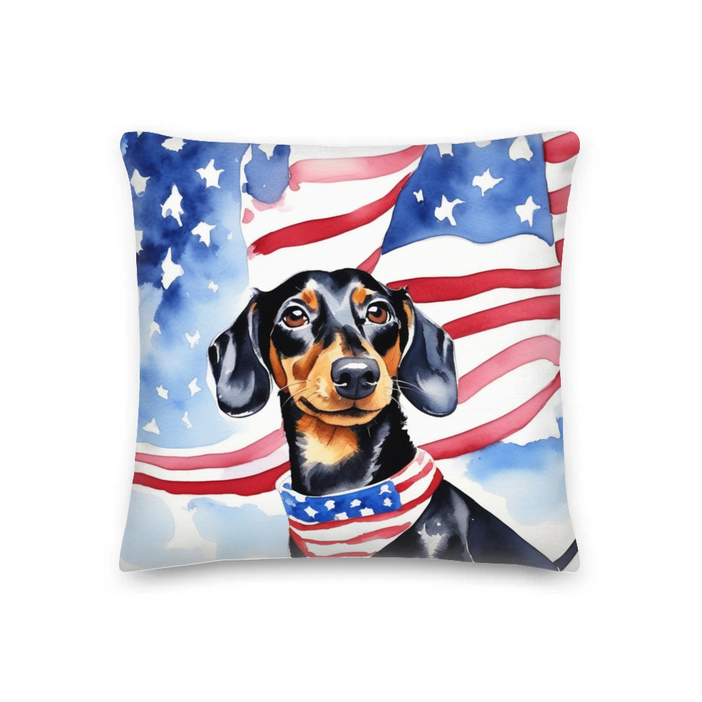 PugMug Custom Black Dachshund Premium Pillow