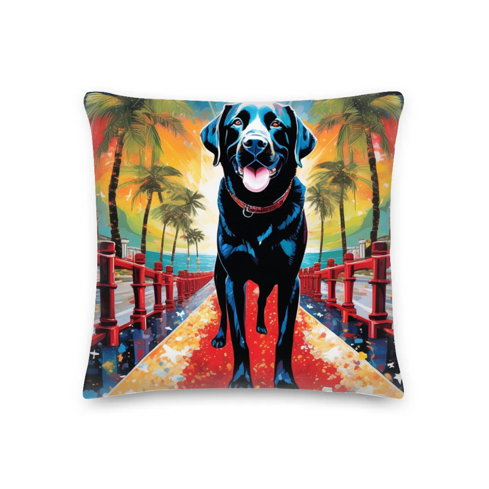 PugMug Custom Black Labrador Retriever Premium Pillow