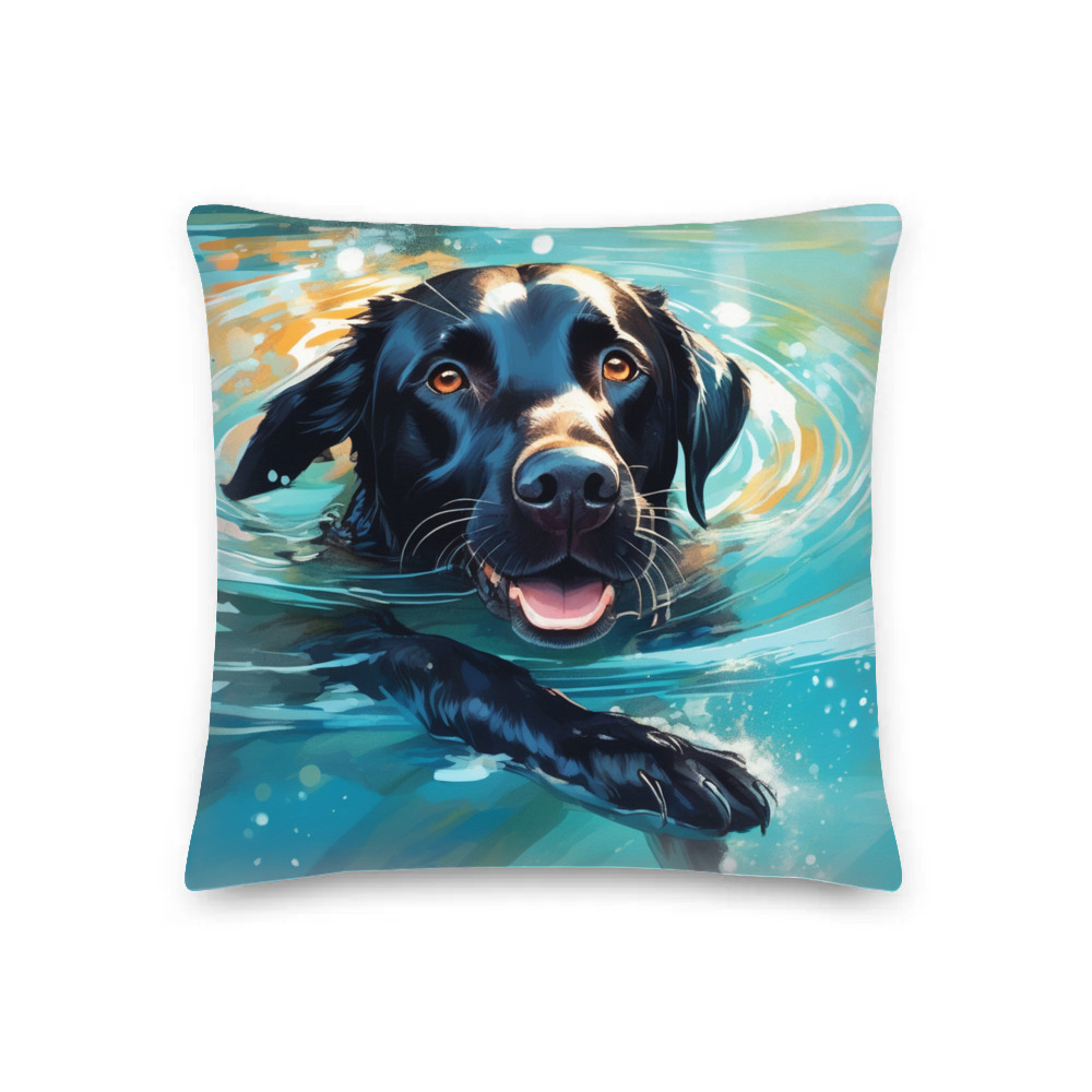 PugMug Custom Black Labrador Retriever Premium Pillow