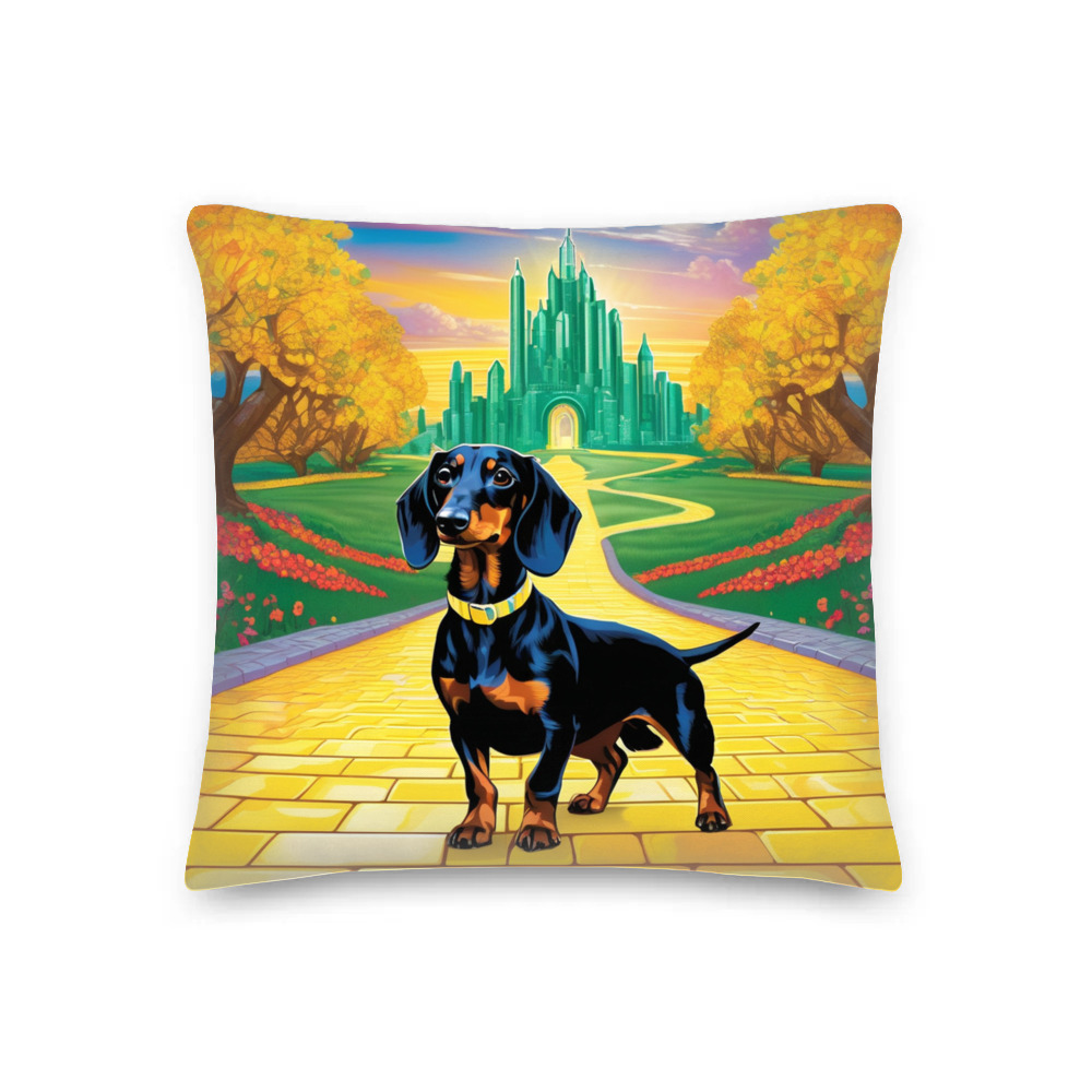 PugMug Custom Black Dachshund Premium Pillow