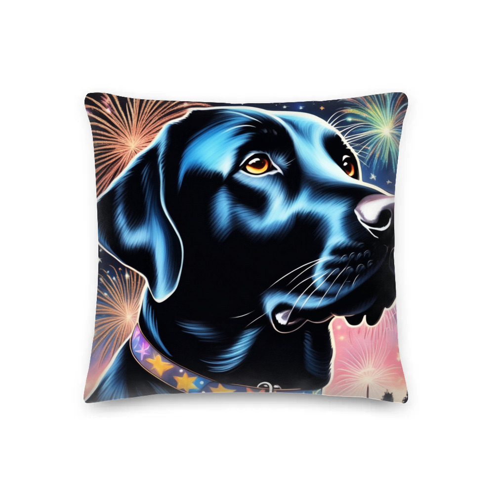 PugMug Custom Black Labrador Retriever Premium Pillow