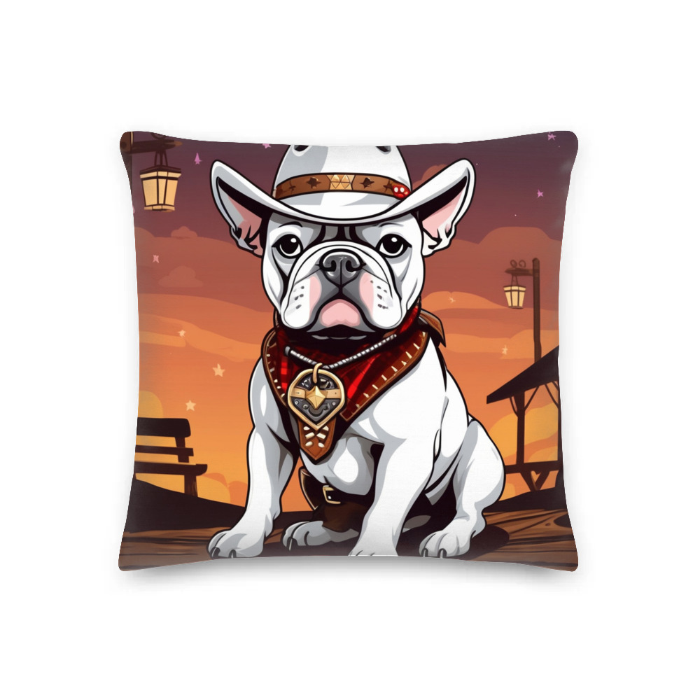 PugMug Custom White French Bulldog Premium Pillow