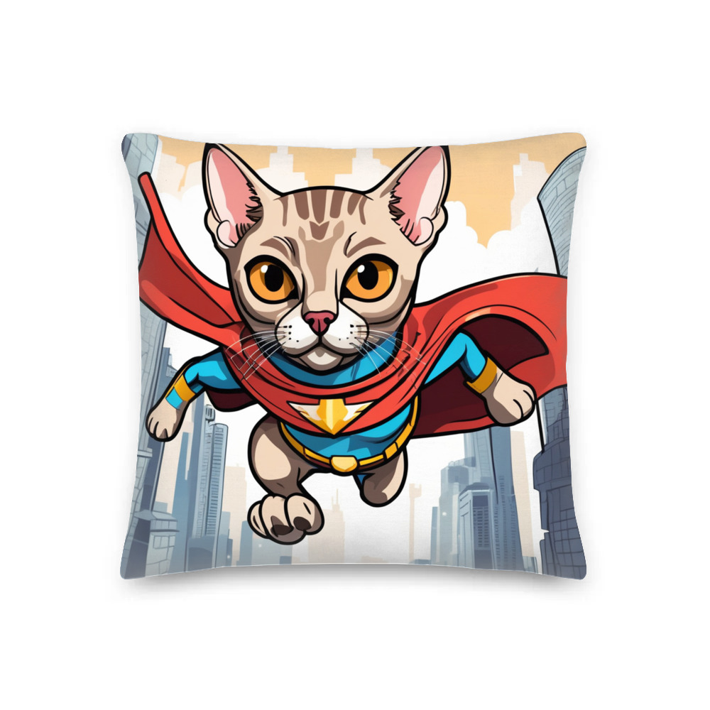 PugMug Custom Tabby Devon Rex Cat Premium Pillow