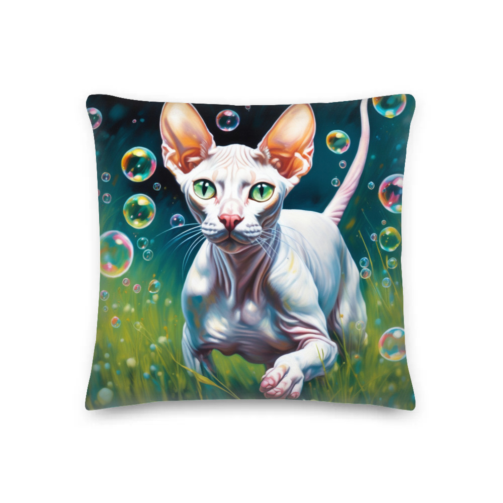 PugMug Custom White Sphynx Cat Premium Pillow