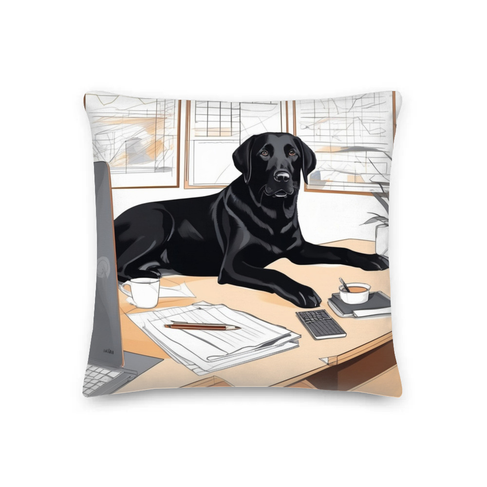 PugMug Custom Black Labrador Retriever Premium Pillow