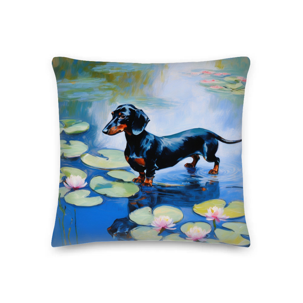 PugMug Custom Black Dachshund Premium Pillow