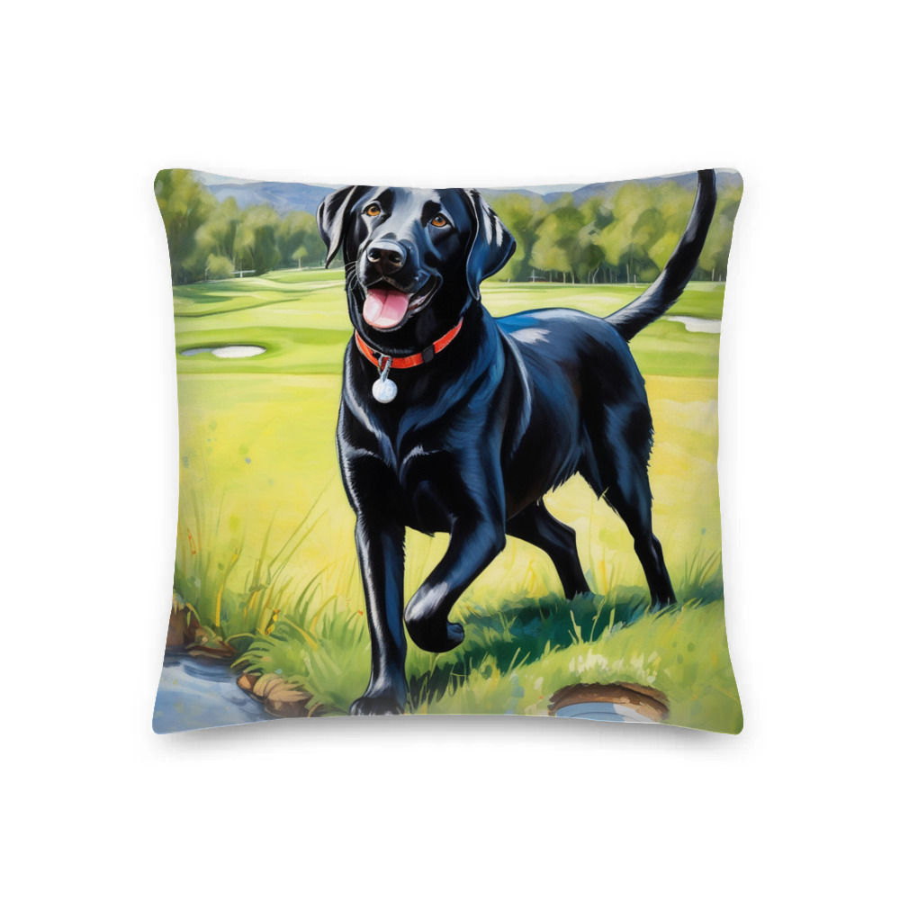PugMug Custom Black Labrador Retriever Premium Pillow