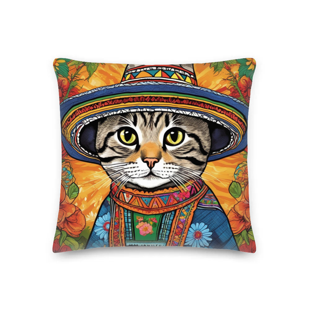 PugMug Custom Tabby Scottish Fold Cat Premium Pillow