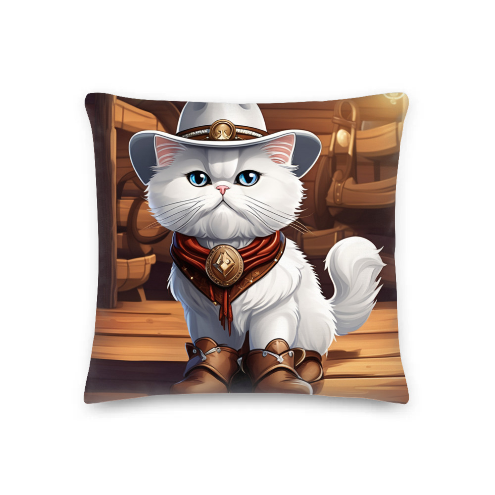 PugMug Custom White Persian Cat Premium Pillow
