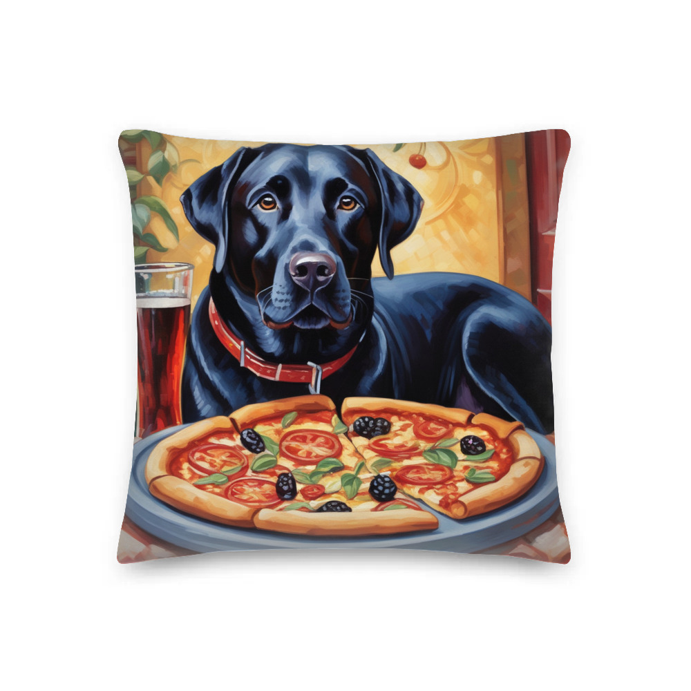 PugMug Custom Black Labrador Retriever Premium Pillow