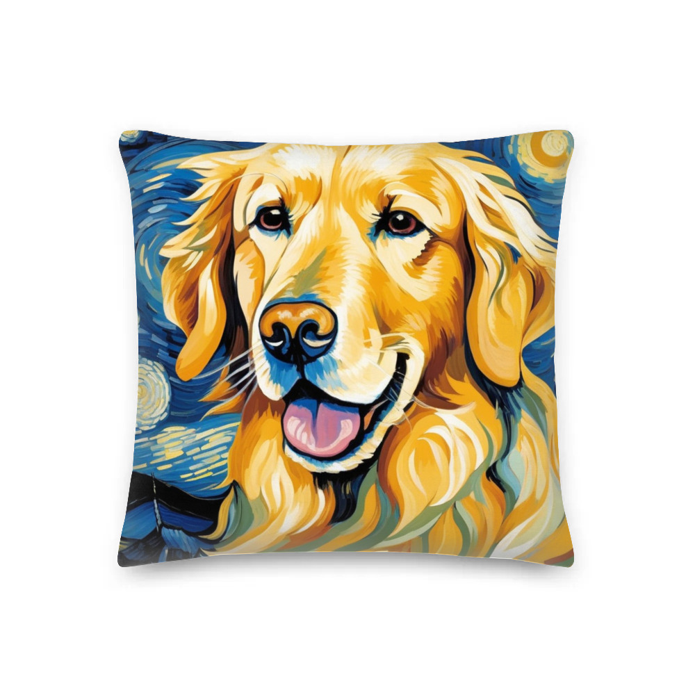 PugMug Custom Golden Retriever Premium Pillow