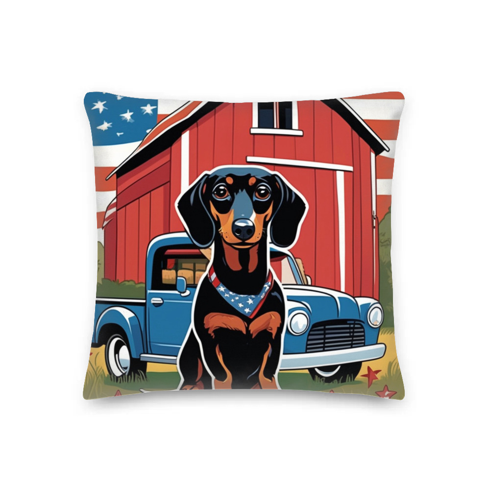 PugMug Custom Black Dachshund Premium Pillow