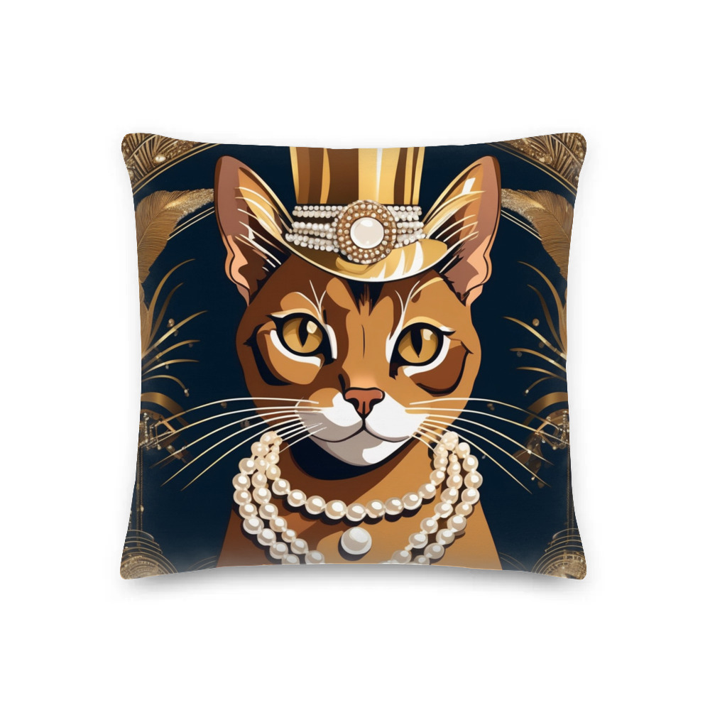 PugMug Custom Tabby Abyssinian Cat Premium Pillow