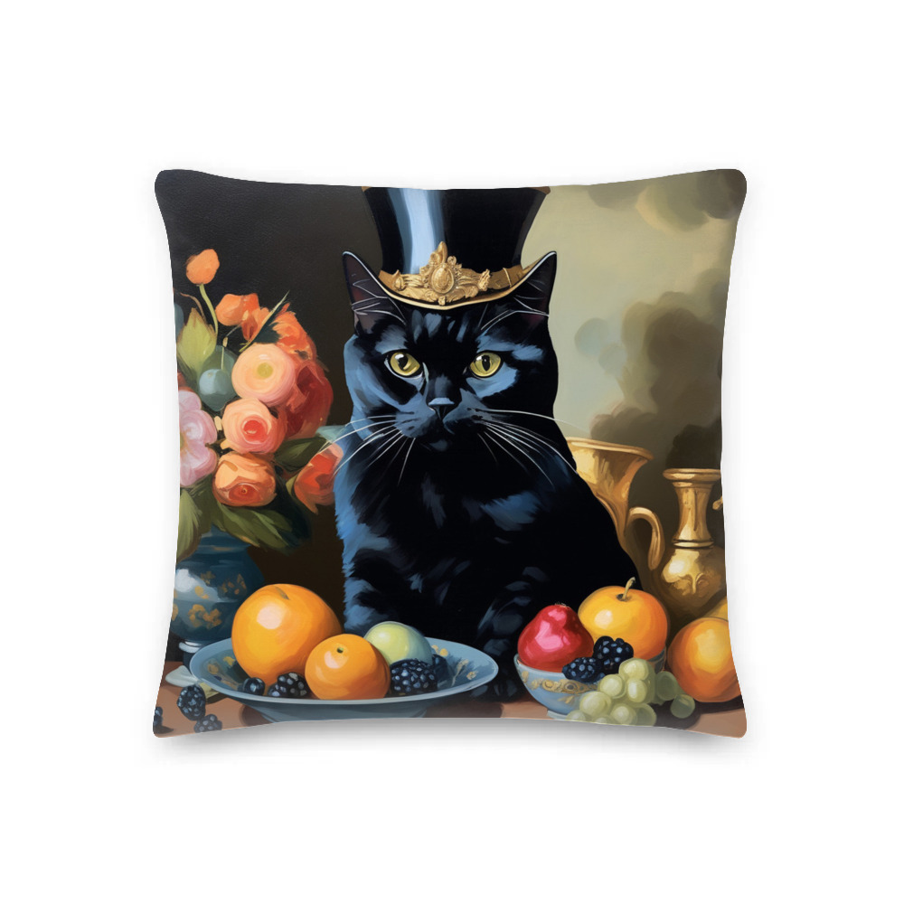 PugMug Custom Black British Shorthair Cat Premium Pillow
