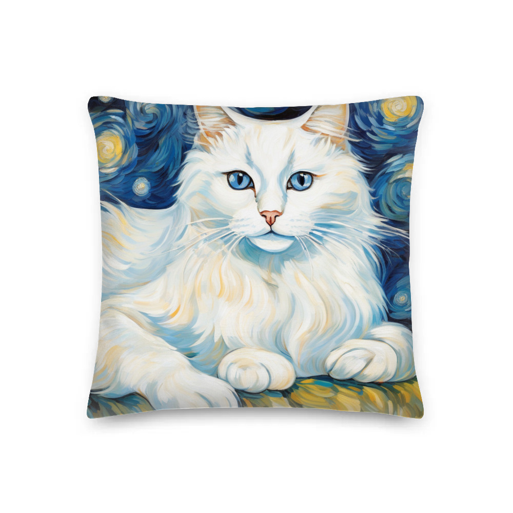 PugMug Custom White Ragdoll Cat Premium Pillow