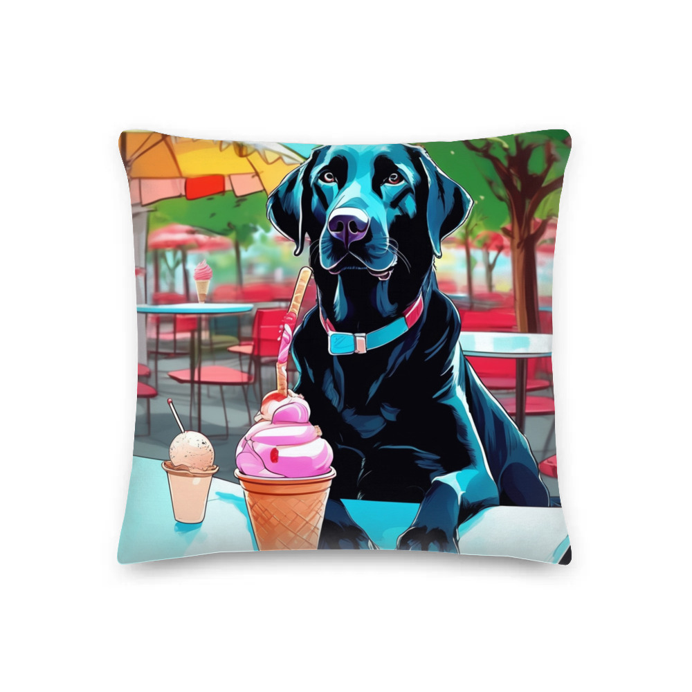 PugMug Custom Black Labrador Retriever Premium Pillow