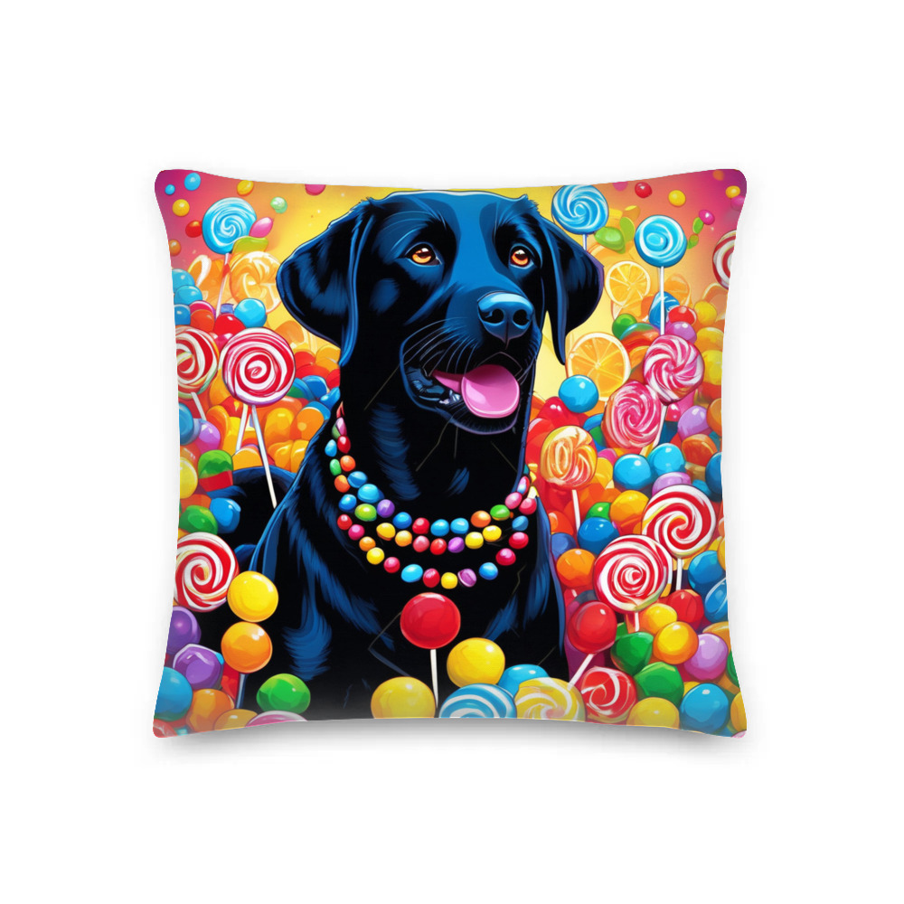 PugMug Custom Black Labrador Retriever Premium Pillow